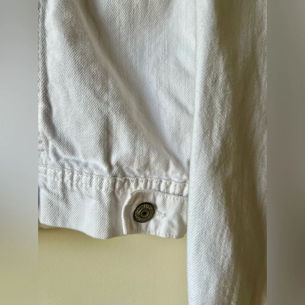 Free People Rumors Denim Jacket Optic White Size M - Picture 10 of 13